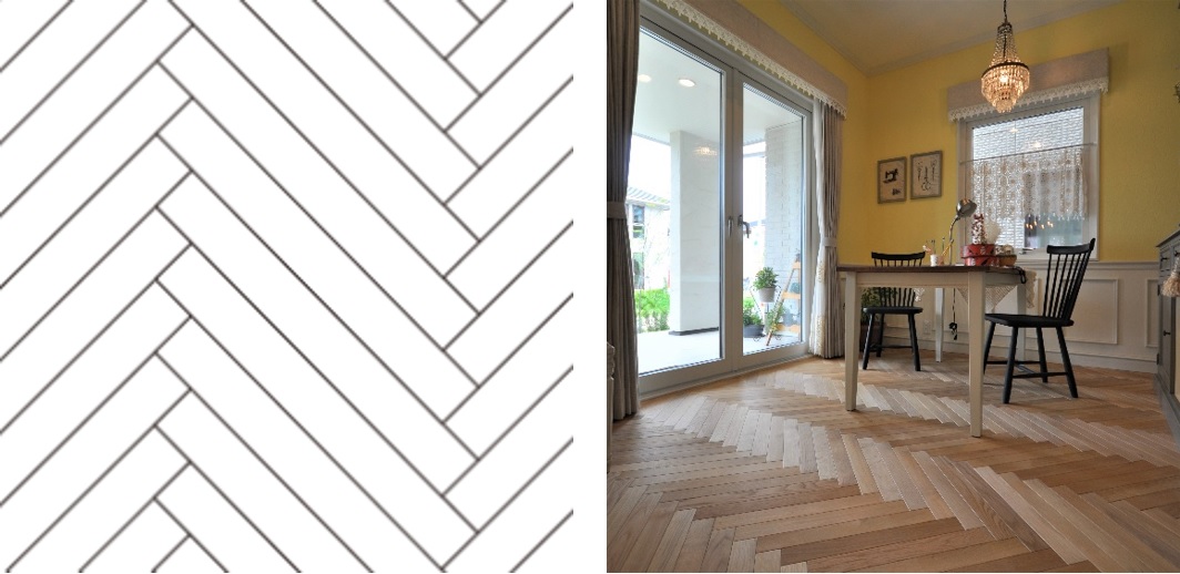 施工例紹介 ヨーロピアンオーク 寄木張りフローリング 無垢フローリング 無垢材 無垢内装材 マルホン 施工例紹介 ヨーロピアンオーク 寄木張りフローリング 無垢フローリング 無垢材 無垢内装材 マルホン